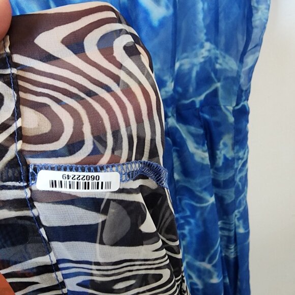 Stella Jean Silk Sheer Maxi Dress Pool Cover Summer Short Sleeve Button Up - Picture 9 of 11